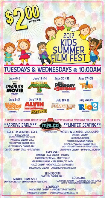 Malco Theaters 2017 Kids Summer Film Fest